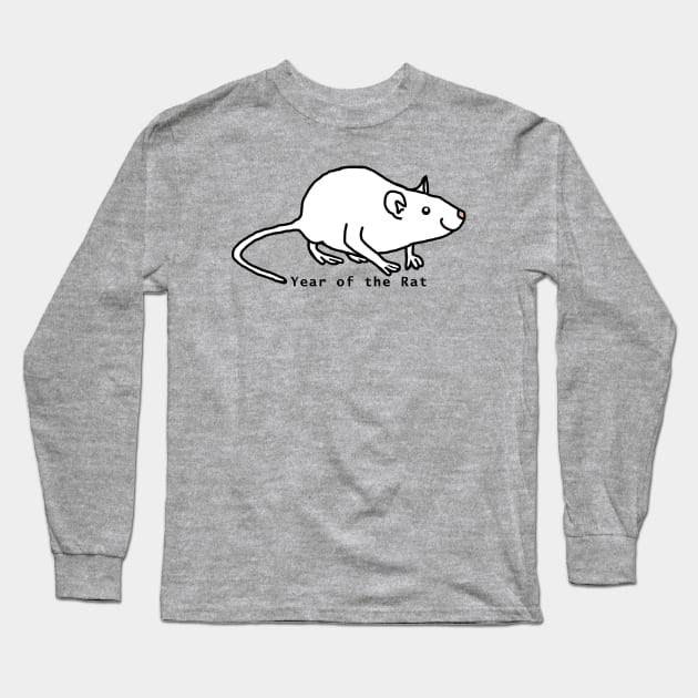 Year of the Rat White Long Sleeve T-Shirt by ellenhenryart